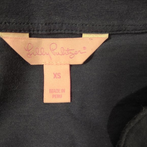 Lilly Pulitzer Blue Dress Women's Size XS Pima Cotton Short Sleeve - Picture 4 of 5